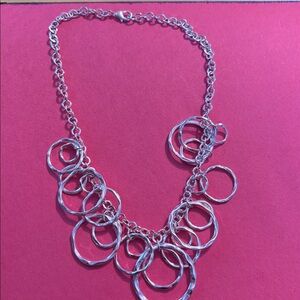 Silver Circle Link Necklace